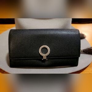 Bulgari BVLGARI Authentic bifold long wallet leather High Quality women's